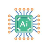 Artificial intelligence chip futuristic technology concept design vector