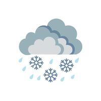 Simple icon depicting a snowy weather forecast symbol vector