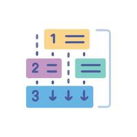 Colorful Flowchart Illustration with Numerical Steps and Arrows vector