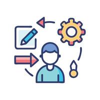 Workflow Automation Process with Editing, Settings and Development vector