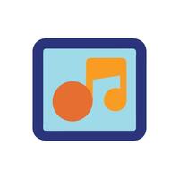 Music icon with note and rounded square frame vector