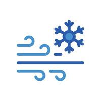 Iconic image of wintery blizzard with wind and snowflake vector