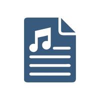 Music sheet document icon symbol for audio file vector