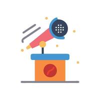 Retro microphone on stand with sparkle effect icon vector