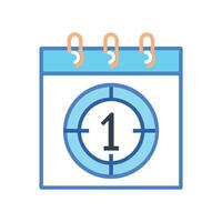 First day concept, calendar with number one isolated vector