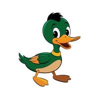 Cheerful cartoon duck illustration isolated on a white background vector