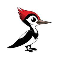 Cute Cartoon Woodpecker with Red Crest Illustration vector