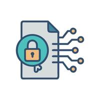 Secure digital document protected data with technology integration vector