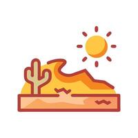 Illustration of a Desert Scene with Sun and Cactus vector