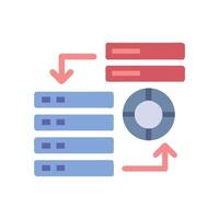 Data processing flow with database and data transfer vector