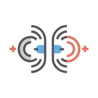 Data Visualization Electromagnetic Fields Illustration on black background vector