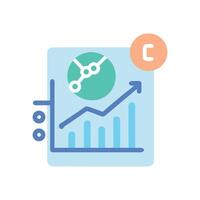 Creative colorful statistics graph shows positive trend chart vector