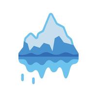 Cartoon Iceberg Melting on Black Background Icon vector