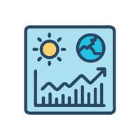 Climate change statistics indicate global warming increasing trend vector