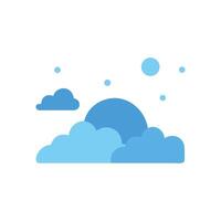 Sky with Clouds and Moon Illustration Graphic vector