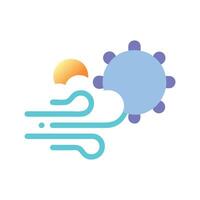 Windy Weather Illustration with Sun and Circle Object vector