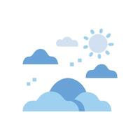 Sun and Clouds Illustration on Black Background vector