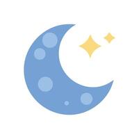 Crescent moon with stars in a night sky vector