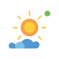 Sun with clouds and Moon icon illustration design vector