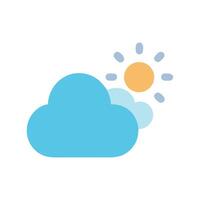 Sun and Clouds Illustration Weather App Icon Design vector