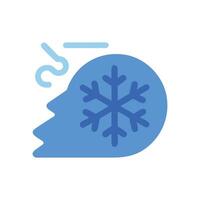 Frozen Mind Head with Snowflake, Cold Concept Illustration vector