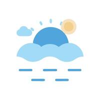 Sunrise over Ocean with Clouds and Waves Illustration vector