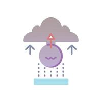 Cloudburst, Rising water table icon representing flood risk vector
