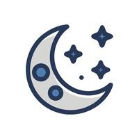Crescent moon with stars, illustration on black vector