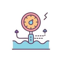 Water Level Sensor and Alarm Icon Design vector