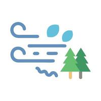Windy weather with trees in the forest illustration vector