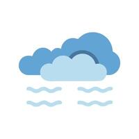 Foggy Weather Icon with Clouds and Wavy Lines vector
