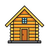 Charming Log Cabin Illustration Rustic Home Icon vector