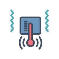 Temperature sensor with shivering symbol on black background vector