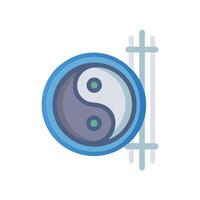 Yin Yang Symbol with Bamboo Sticks Meditation concept vector
