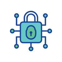 Digital Lock Cybersecurity Data Security and Network Protection vector