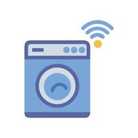 Smart Washing Machine with WiFi Connection Illustration Design vector