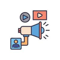 Effective marketing with a megaphone, promotion concept vector