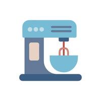 Blue stand mixer with bowl on black background vector