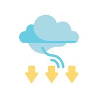 Cloud icon showing data loss or information extraction vector