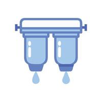 Two stage water filtration system icon on black background vector