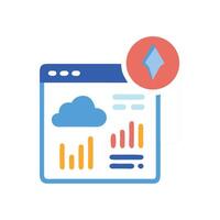 Cloud Statistics Dashboard Displaying Data Insights and Updates vector