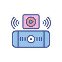 Smart speaker with display in cartoon style vector