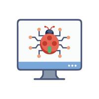 Software Bug on Monitor Screen Computer Security Concept vector