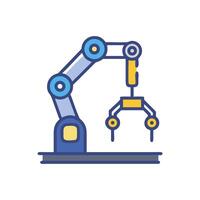 Stylized robotic arm factory automation and industry concept vector