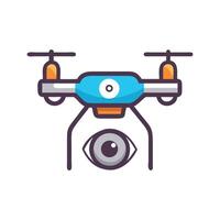 Surveillance Drone Icon with Camera and Eye Symbol vector