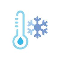 Icy Temperature Thermometer and Snowflake Illustrating Freezing Cold vector