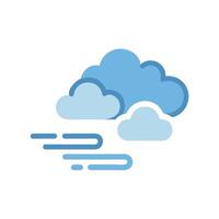 Foggy weather icon with clouds and mist vector