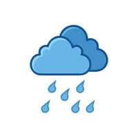 Simple Rain Clouds with Droplets Icon Illustration vector