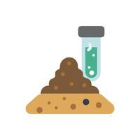 Soil sample analysis with test tube icon illustration vector