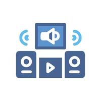 Stylish media player with speakers and sound waves vector